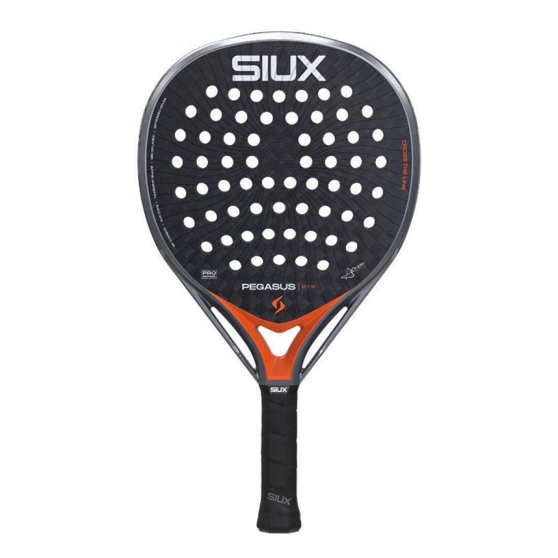 Pala de pádel Siux Pegasus Pro Gris Orange Alex Chozas 2026    + protector + overgrip
